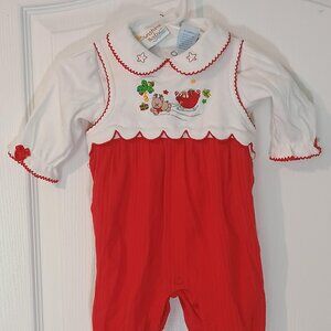 Sunshine Baby/Romper Set/0-3M/Red White Holiday 2Pc Festive Outfit